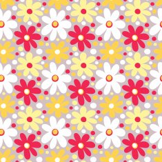Seamless pattern with decorative daisy flowers N2
