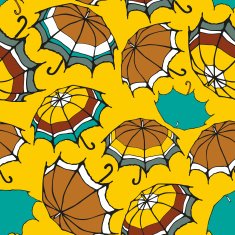 Seamless pattern with decorative umbrellas