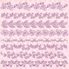 Set of Lace Paper with flower over pink backround vector
