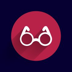 Vector Round Glasses Icon Symbol vision specs decoration N3