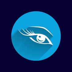 vector blue eye with long lashes woman makeup beauty symbol N5