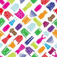Colorful seamless pattern with clothes