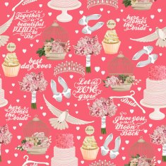 Retro vector seamless pattern with wedding icons