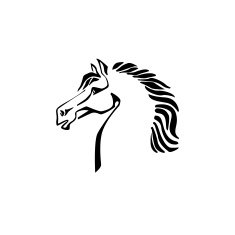 Vector silhouette of a horse head N5