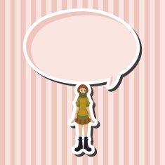 lady girl cartoon theme elements N85
