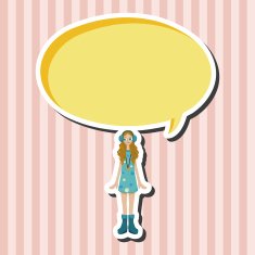 lady girl cartoon theme elements N86