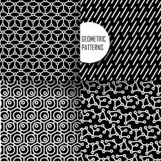 geometric pattern in op art design Black and white N14