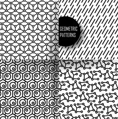 geometric pattern in op art design Black and white N15