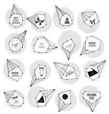 Abstract polygonal label design Elements of astronomy N11