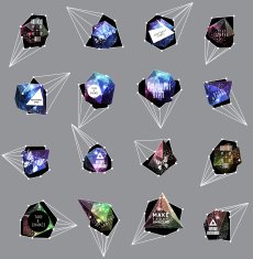 Abstract polygonal label design Elements of astronomy N12