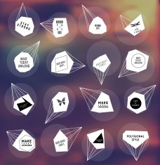 Abstract polygonal label design Elements of astronomy N15