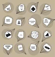 Abstract polygonal label design Elements of astronomy N17