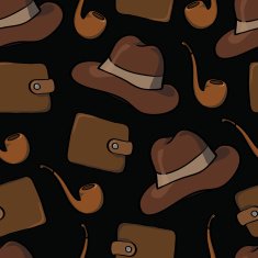 background with smoking pipes hats and purses N2