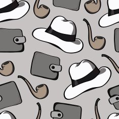background with smoking pipes hats and purses N5