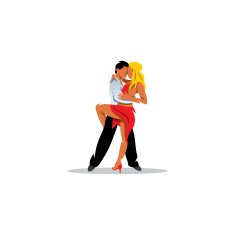 Two elegance tango dancers sign Vector Illustration