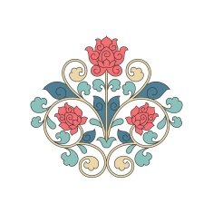 Ornamental floral element for design in China stile