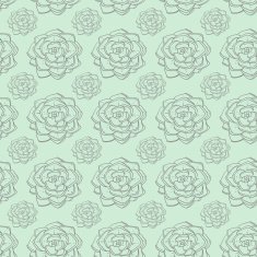 Succulents and cactus vector handpainted seamless pattern N4