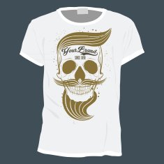 hipster Skull Skull t-shirt design template