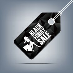 Black friday sale poster Low polygonal background on price tag