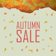 Autumn sale poster Discounts banner template Polygonal geometric background design