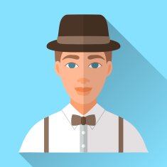 Wedding day bridegroom blue square flat icon with shadow