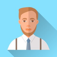 Wedding day bridegroom blue square flat icon with shadow N5