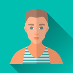 Young sailor square flat icon