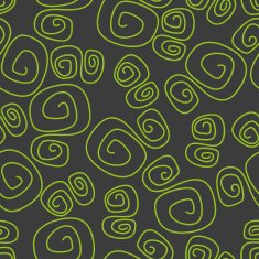 Hand drawn green swirl abstract seamless background