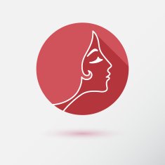 The woman fashion icon or logo with flower Contour lines N2