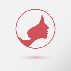 The woman fashion icon or logo with flower Contour lines N4