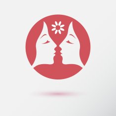 The woman fashion icon or logo with flower Contour lines N6