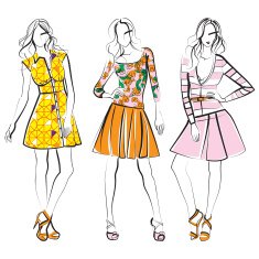 Women in bright dresses