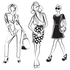 Black and white fashion sketch N5