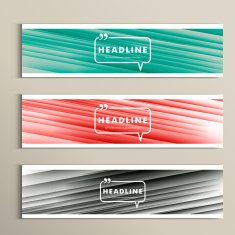 lines on a colored background Set vector banners N6