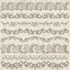 Set of Lace Paper with flower vector N2