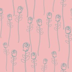 Vintage roses on pink background seamless pattern Vector retro