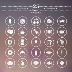 Icons flat is eating white on a blurred background