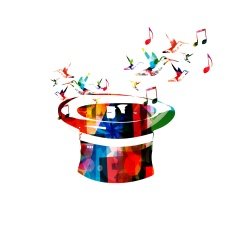 Colorful vector hat background with hummingbirds