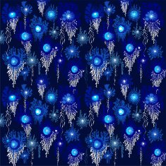 Blue blossom seamless pattern