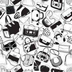 Seamless pattern with bags and purses N5