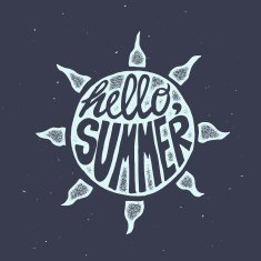 Motivational travel poster with sun