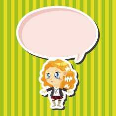 lady girl cartoon theme elements N94