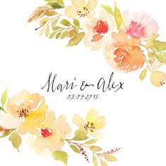 Watercolor greeting card flowers N23