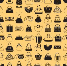 Seamless pattern with elegant bags and purses