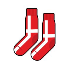 Patriot socks Denmark Clothing accessory is Danish flag Vector