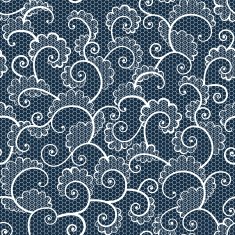 Seamless white lace ornamental pattern with curls