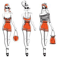 Women in red shorts