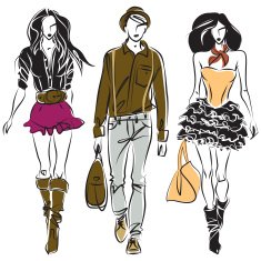 Three fashion models on the catwalk N2