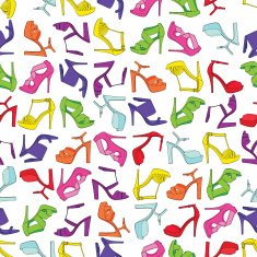 Seamless pattern with high heel sandals