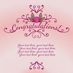 Decorative element congratulations card Vector illustration N3
